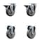 Service Caster 4'' Thermo Rubber Wheel Swivel Top Plate Caster Set with 2 Posi Brakes 2 Rigid, 4PK SCC-20S414-TPRB-PLB-2-R-2 - alternate 1